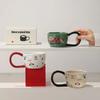 Cute Animal Ceramic Mug With Big Handle Cartoon Coffee Cup For Office Couple Breakfast Milk Tea Drinkware