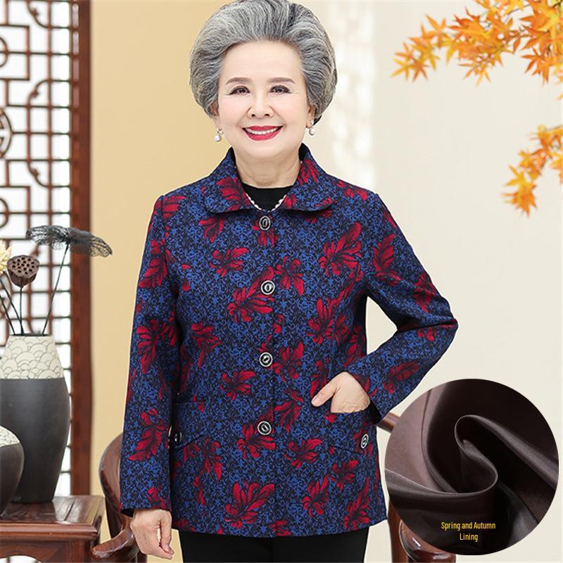 

Осенне-зимняя теплая вельветовая верхняя одежда с длинным рукавом для пожилых женщин XL [80-100 lbs]