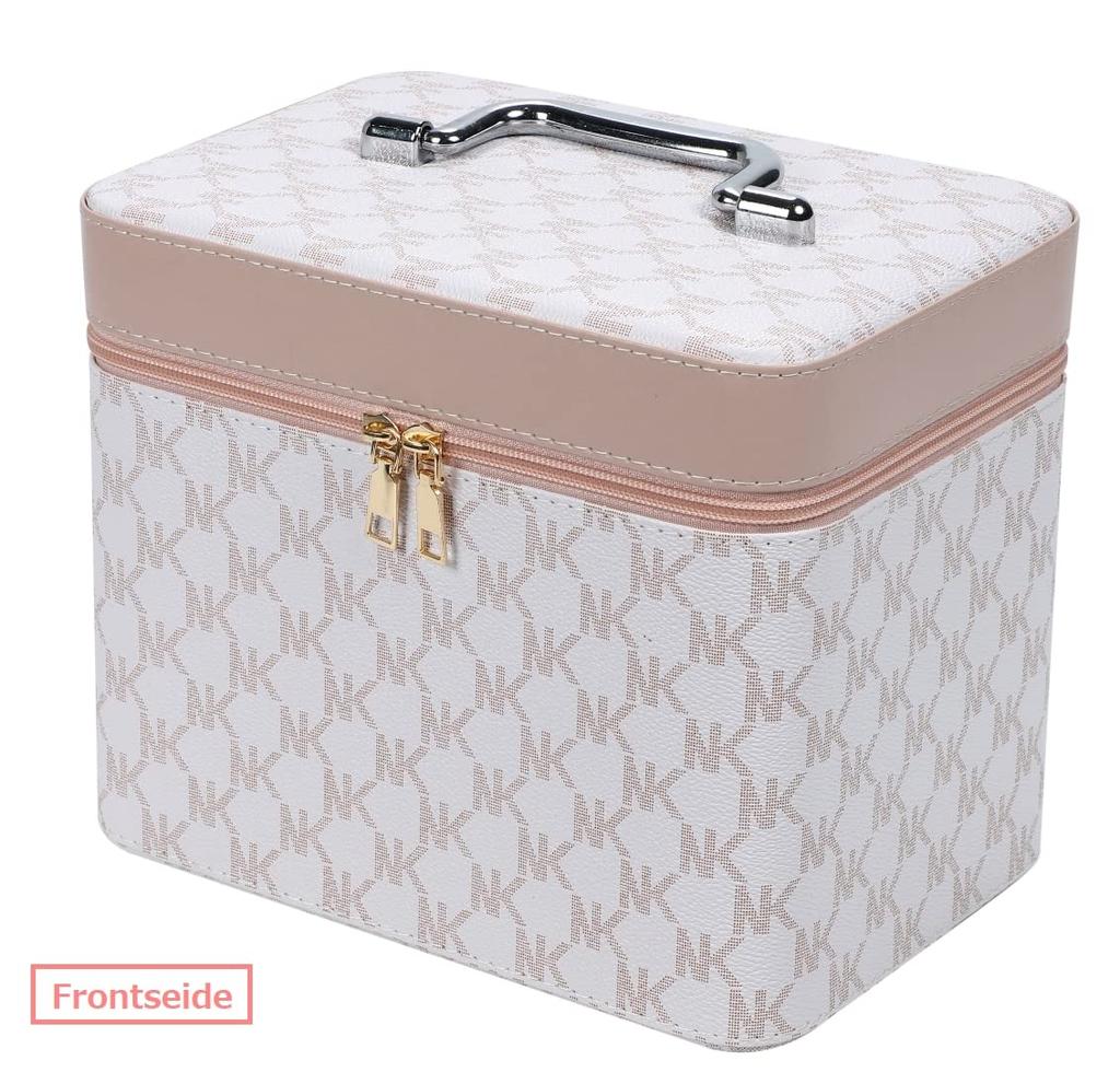 Makeup Cosmetic Box with White Rose Embossed r_planning Box, Mirror,