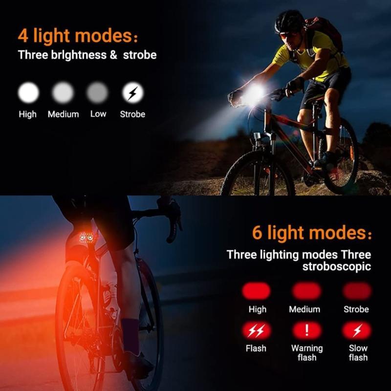 Waterproof Bike Front and Back Lights with High Intensity LEDs Simple Installs for Commuters & Outdoor Enthusiasts