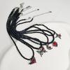 Fashionable Necklace Adornment With Black Crystal Beads Highlighting Heart And Butterfly Symbols For Modern Women