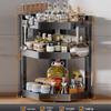 3-Tier Countertop Corner Spice Rack with Knife & Chopstick Holder
