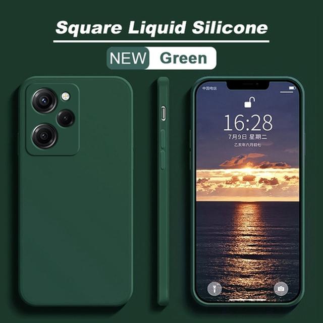 Puzdro Poco X5 Pro Štvorcové Tekutý Silikón Ochrana Objektívu Fotoaparátu Mäkký Kryt Pre Xiaomi Poco X5Pro Puzdrá na Telefón