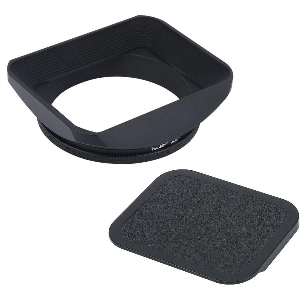 Haoge 62mm Square Metal Mount Lens Hood Shade with Cap for Carl and Other 62mm Filter Thread Lenses Screw-in Canon, Nikon, Sony, Leica, Leitz, Zeiss,