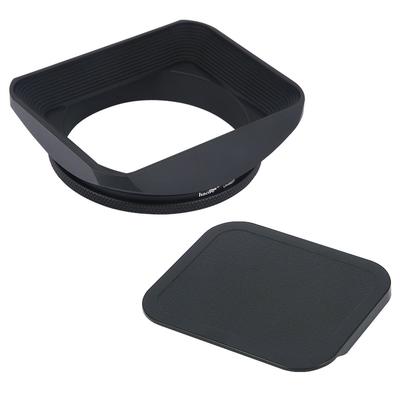 Haoge 62mm Square Metal Screw-in Mount Lens Hood Shade with Cap for Canon, Nikon, Sony, Leica, Leitz, Carl Zeiss, Voigtlander, Nikkor, Panasonic, Fuji