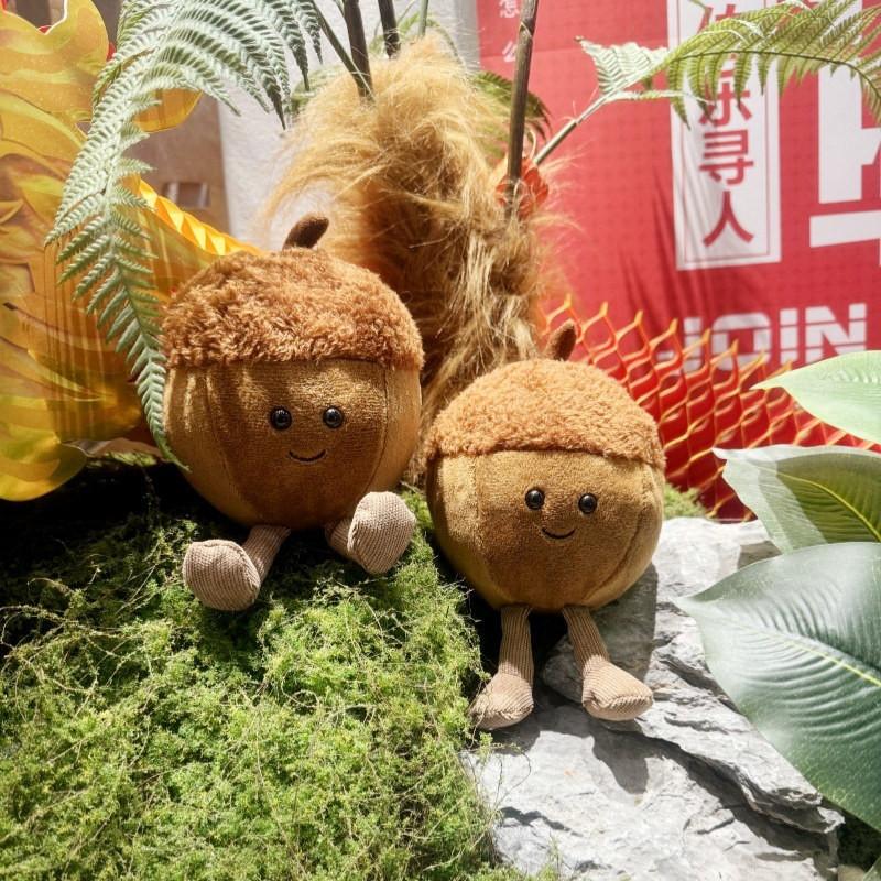 Plush Chestnut Toy Cartoon Plant Backpack Pendant Keychain Child Festival Gift