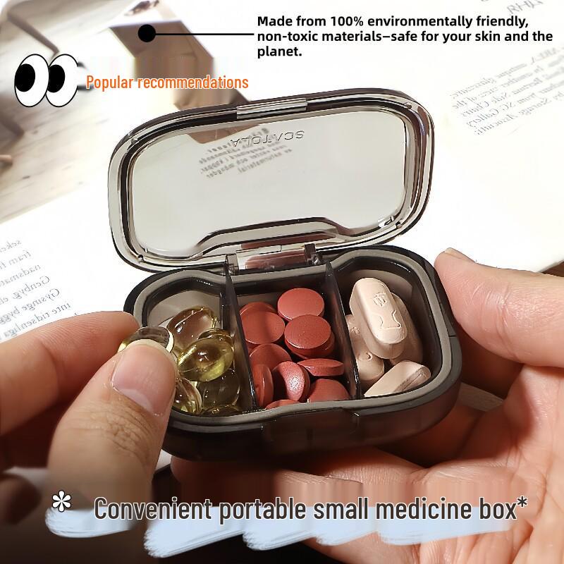 Compact Daily Pill Organizer with Sealed Compartments