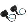 2pcs Motorcycle LED Turn Signal Lamp 12V Vintage Yellow Light Black Shell Modification Universal