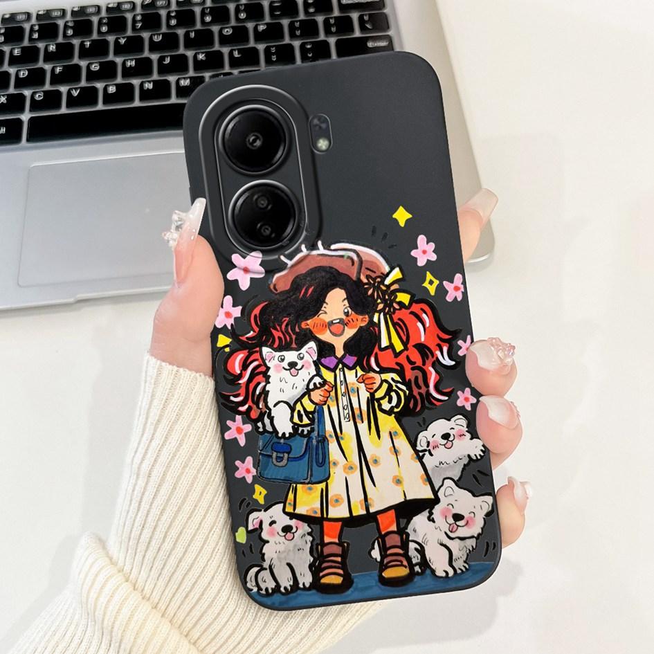 For Xiaomi Redmi 13C Case Cover Popular Flower Bowknot Soft TPU Silicone Shockproof Bumper For Xiaomi Poco C65 Redmi13C 4G Funda