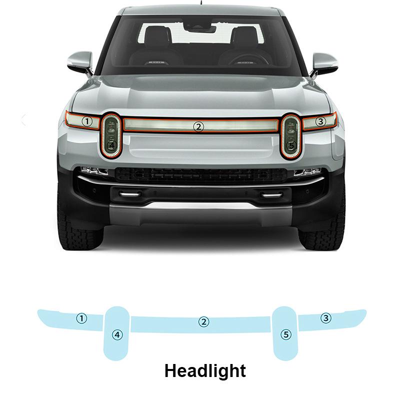Rivian R1T TPU Transparent Headlight & Mirror Film Set