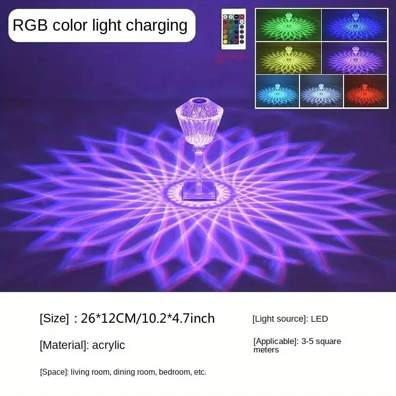 Rose Diamond Table Lamp 3/16 Colors RGB With Touch And Remote Control Acrylic Rays Lamp Christmas Decorations Atmosphere Light