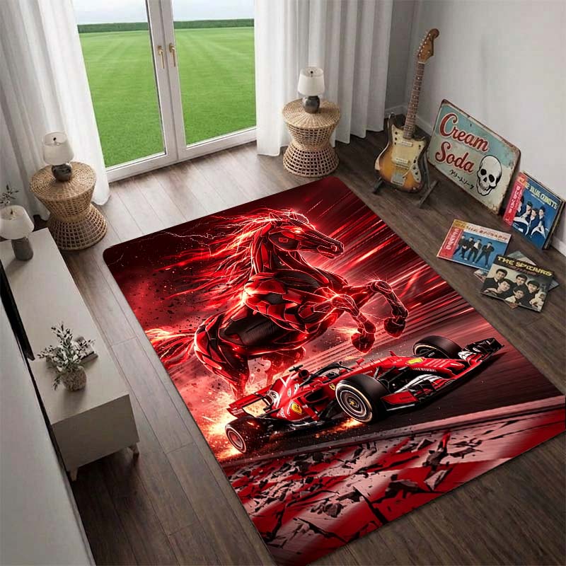 Racing46 Motorcycle Rug, Floor Mat for Computer Chair, Doormat,Living Room Rug, Bedside Carpet