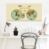 Abstract World Map On Bicycle Wheels Canvas Painting Posters and Prints Wall Art Pictures for Cuadros Living Room Decor No Frame