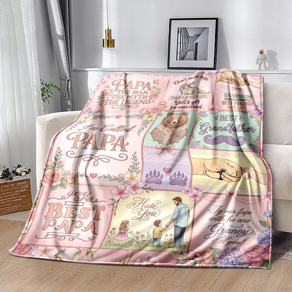 Papa's Legend And Love Flannel Blanket-Soft and Suitable for Sofas,Beds,Offices,Travel,All Seasons,Great Gift for Holidays and Birthdays.