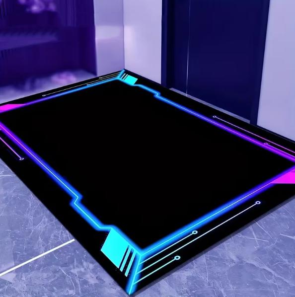

Purple Charm Neon Plant Frame Game Controller Carpet Esports Style Rug Retro Area Carpet Festival Decoration Carpet 40X60cm
