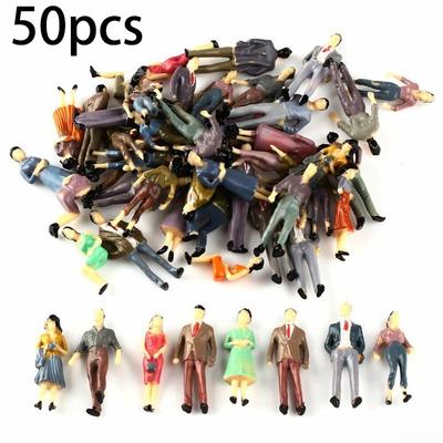 1:Figurines de personnes à échelle 50, affichage Miniature de Pose de couleur de paysage