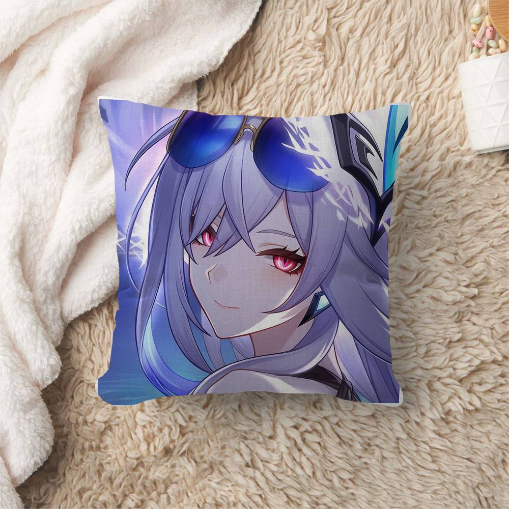 Game Genshin Impact Skirk Cushion Cover Polyester Sofa Cushions Decorative Throw Pillows Home Decoration Pillowcover