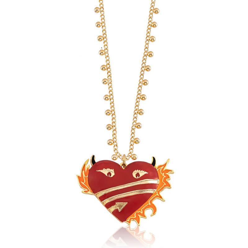 Twelve Constellations Love Necklace Peach Heart Decoration Niche Versatile Light Luxury Style Collarbone Chain