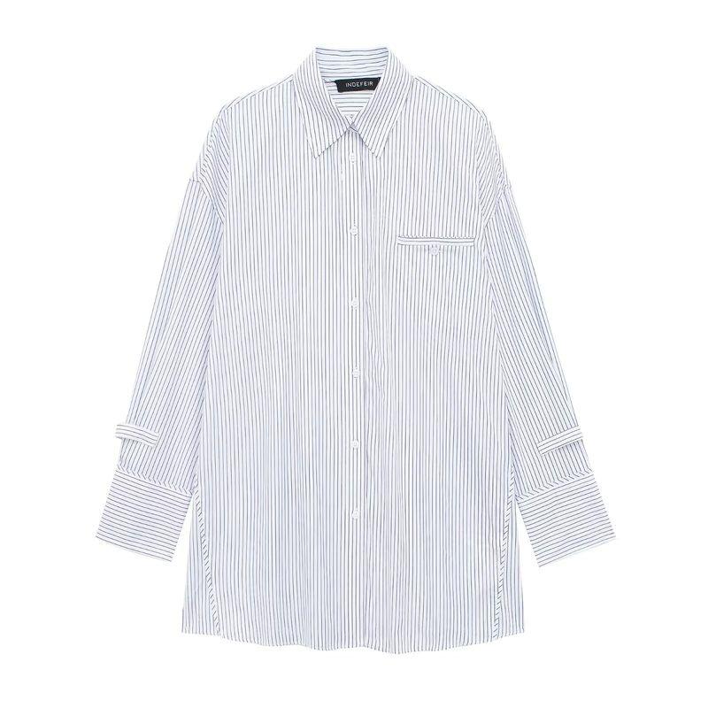 Women's Kaslead Fashion Style Striped Long-Sleeved Top