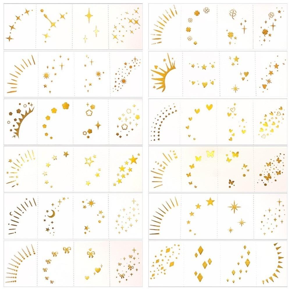 12pcs Waterproof Face Temporary Tattoos Long Lasting Makeup Stickers  Cosplay