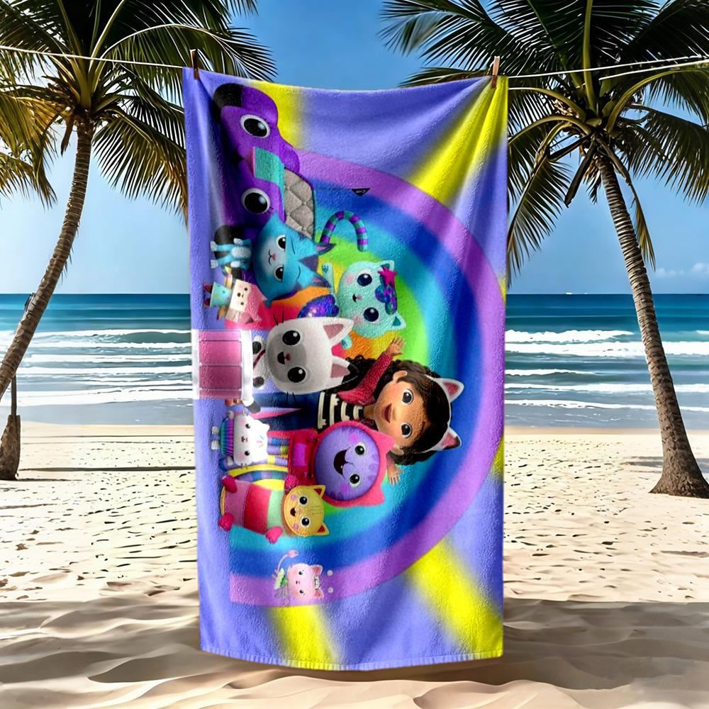 Cartoon Cute Gabbys5 Beach Towel High Absorbency & Quick-Dry Comfortable Lightweight