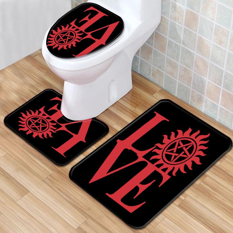 Creative Toilet Three-Piece Floor Mat Bathroom Three-Piece Carpet Doormat