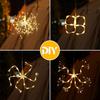 Solar Firework Lights, 6 Pack 1200LED Starburst Sphere, Waterproof, 8 Modes, Remote-Controlled, USB Rechargeable, Dimmable Timer