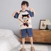 Boys Cotton Short Sleeve Pajama Set Lightweight Sleepwear Kids Teens Home Outfit