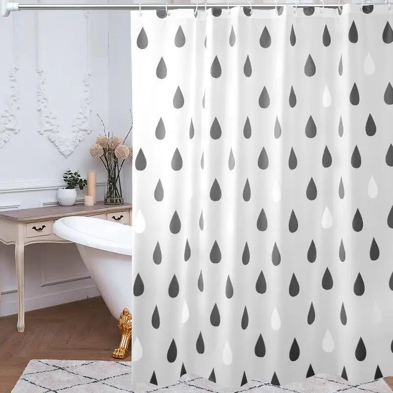 Shower Curtains 180cm PVC Leaves Modern Style Bathroom Curtain with Hooks Waterproof 71 Inches Simple Funny Shower Curtain Daily