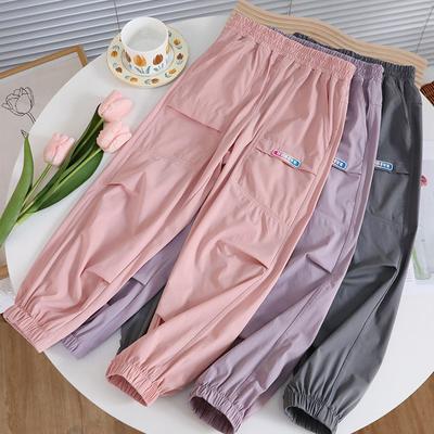 Girls' Pants Summer Thin Design Children's Casual Loose Anti Mosquito Pants Medium and Large Children's Sports Pants Boys' Pants