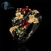 Fashion Ring For Women Colorful Floral Angel Pattern Two Tone Adjustable Crystal Jewelry Gift For Her Daily Wear Boho Chic