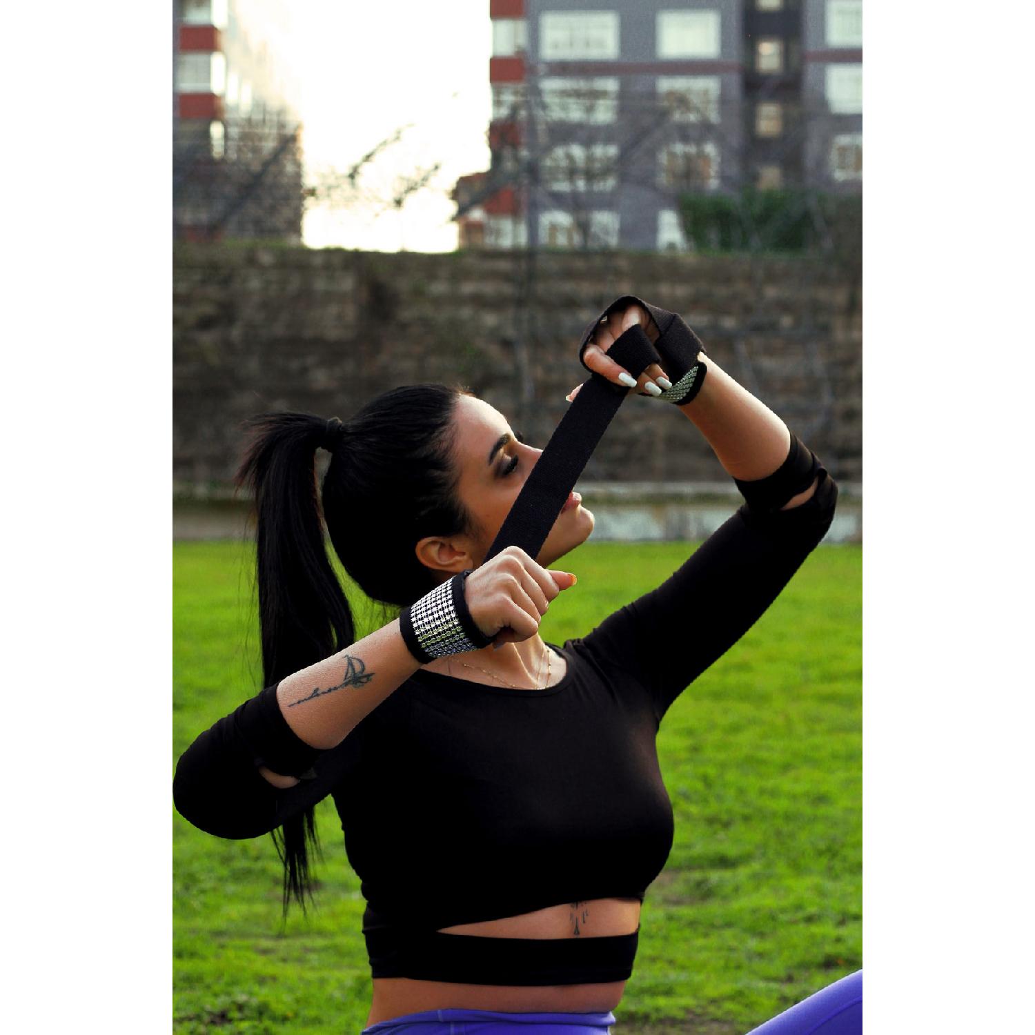 

Специальный дизайн тяжелоатлетического ремня из белого камня - ремешок на запястье чёрный