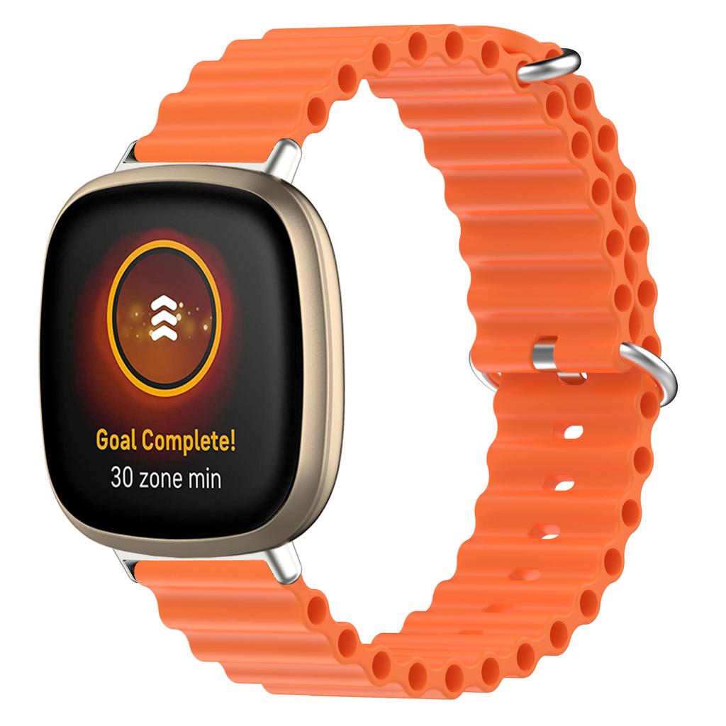 For Fitbit Sense/Sense 2/Versa 3/Versa 4 Smart Watch Band Adjustable Silicone Ocean Strap Replacement