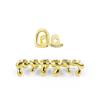 Double Zircon Hollow Double Teeth Set Daily Street Cool Diamond-Encrusted Gold Teeth Hip-Hop Versatile Gold Accessories