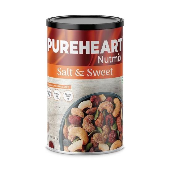 Pureheart Nutmix Salt & Sweet Dry Fruits (230 gm) Premium Salted Mix Nuts (Cashews, Almonds, Raisins, Cranberries) Crunchy Mixed Dry Fruits 230GM