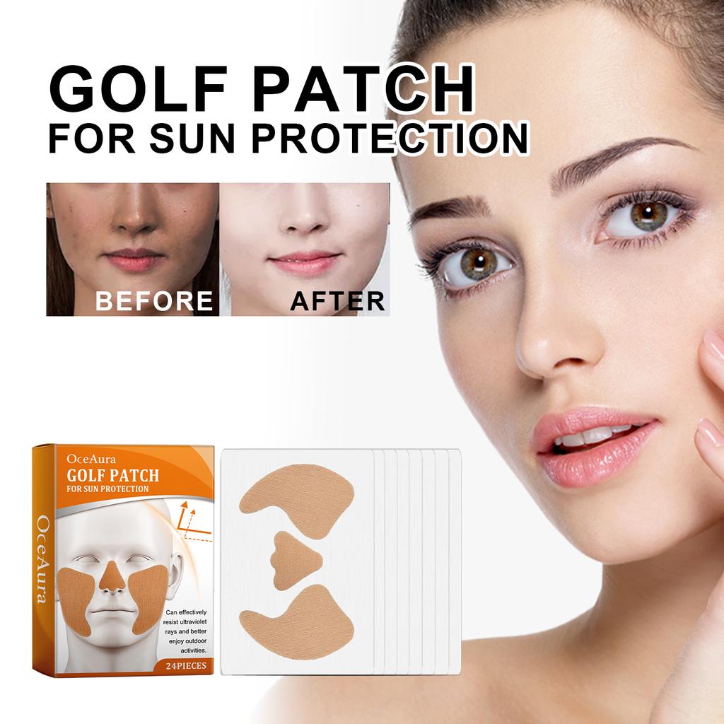24 Stück UV-Schutz Golf-Patch Outdoor Sonnenschutz Gesichtskleber Anti-UV Hautschutz-Patch