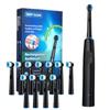 Electric Toothbrush Rotary Rechargeable Teeth Cleaner for Adults Soft Bristles Rotating Round Brush Heads Smart Timer Toothbrush