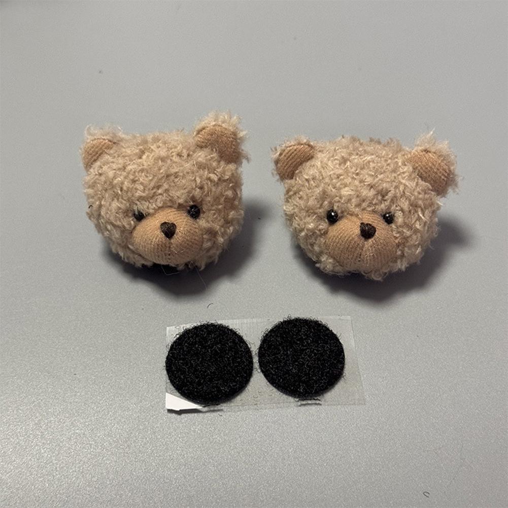 2Pcs Motorcycle Helmet Decoration Bear Rabbit Doll Sticker Helmet Decor for Motorbike Bicycle Headwear Accessories