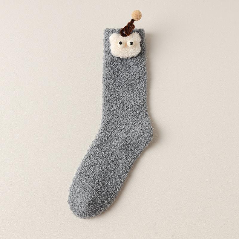 Female Autumn and Winter Model Adds Thick Add Velvet To Keep Warm Sleeping Floor In Tube Socks