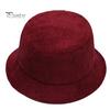 Sombrero de Pescador Cubo Plegable Liso Perfil Bajo Color Sólido Casual Mantener Caliente Hombre Pana Invierno Térmico Hombres Mujeres Gorra para Exterior Adultos