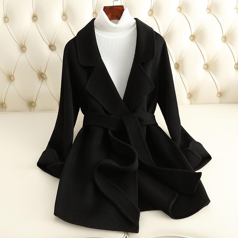 Double-sided cashmere coat women's slim-fit short autumn and winter new woolen coat wool coat