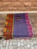 Handmade Kantha Quilt: Green Floral Vintage Sari Throw Blanket