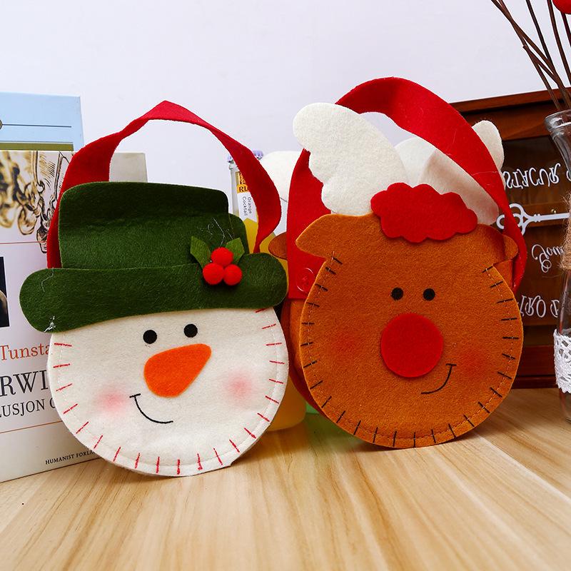 Non Woven Handbag Christmas Decoration Gift Bag Christmas Day Children's Candy Apple Bag Holiday Atmosphere Gift Bag