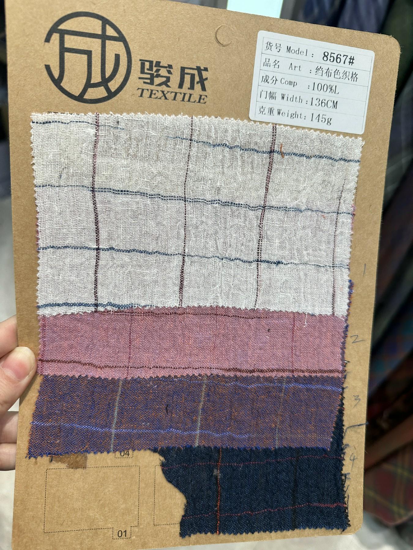 Eco-Friendly Woven Crepe 100% Stripe Linen Fabric Mediumweight Organic Linenf Textile Clothing Material for Dress Shirt