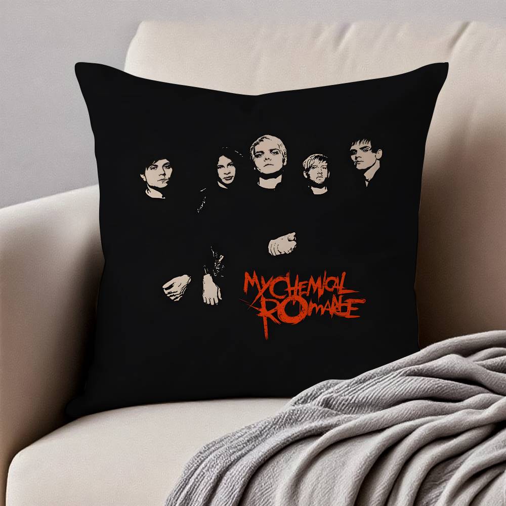 My C-Chemical Romance Pillow Case Anti-dustmite Pillowcase Invisible zipper silky short plush Sofa cushion cover