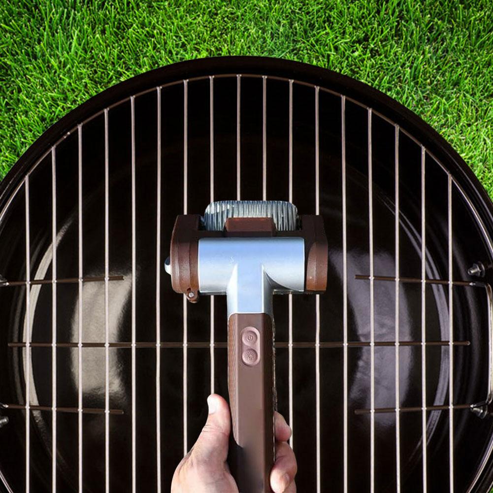 Electric Grill Cleaner With LED Light Stainless Steel Grill Roller Cordless Cleaner Brush Barbecue Cleaner Tools BBQ Accessoires