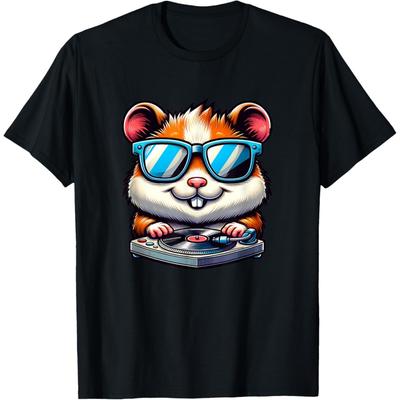 Cool Hamster With Turntable And Sunglasses T-Shirt