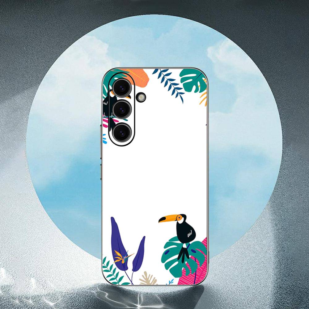 Cartoon Parrot Luxury Black Phone Case For Samsung Galaxy S23 S24 S25 Ultra S22 Plus S21