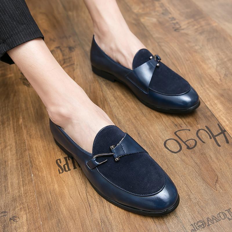 

Мужские мокасины синие ретро кисточки британский стиль деловые формальные туфли свадебное платье блейзеры для выпускного смокинг праздничные туфли большой размер EU:48 синий