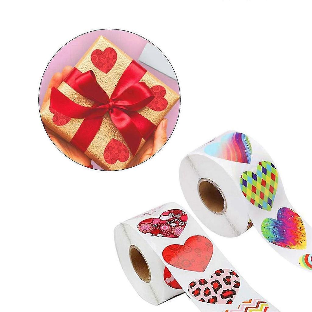 1000 Pcs Valentine's Day Gift Sticker Heart Labels Self-Adhesive Sticker Decorative Sticker Party Supplies for Wedding New Arrival